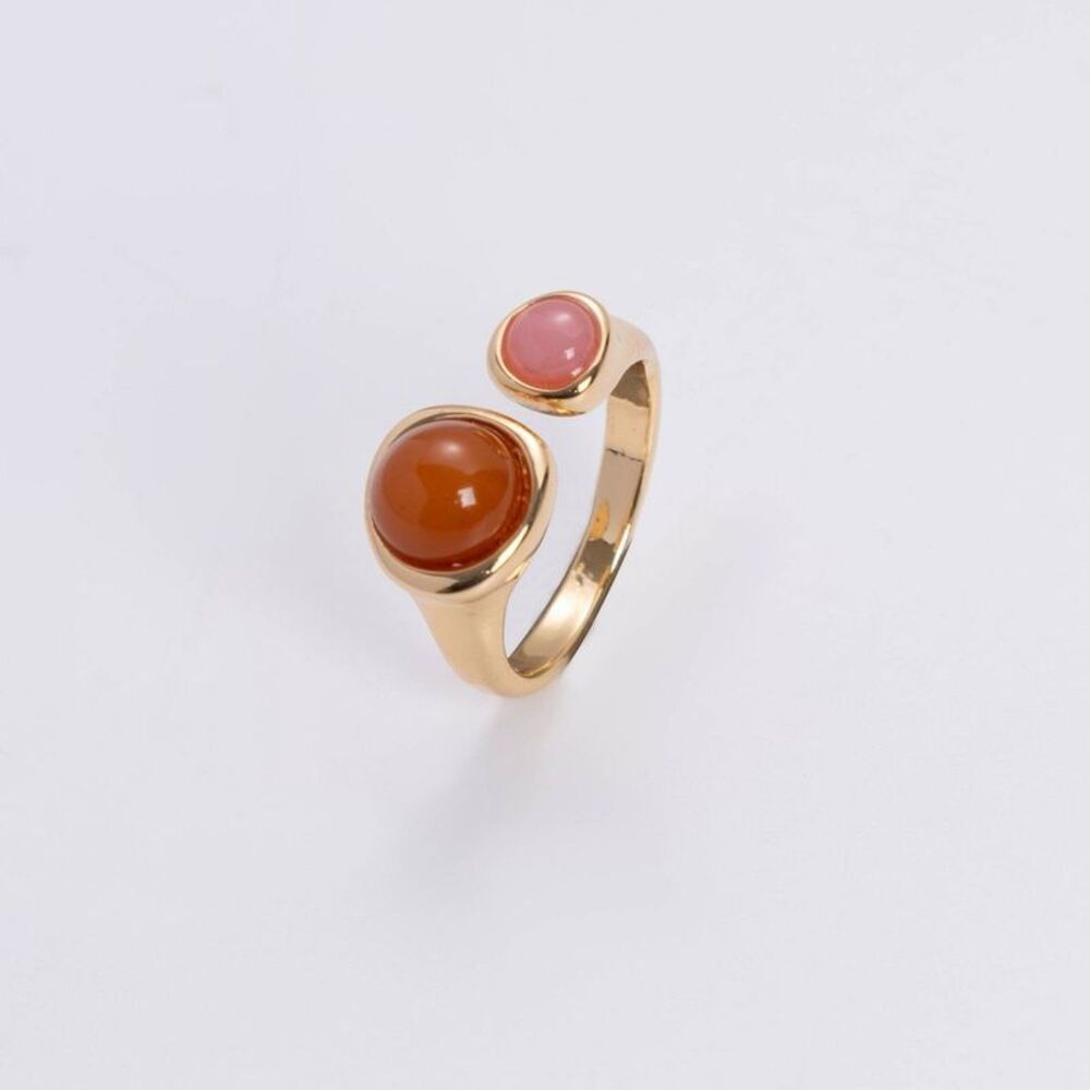 Luv Aj Honey Resin Stud Ring - Pink Size 7